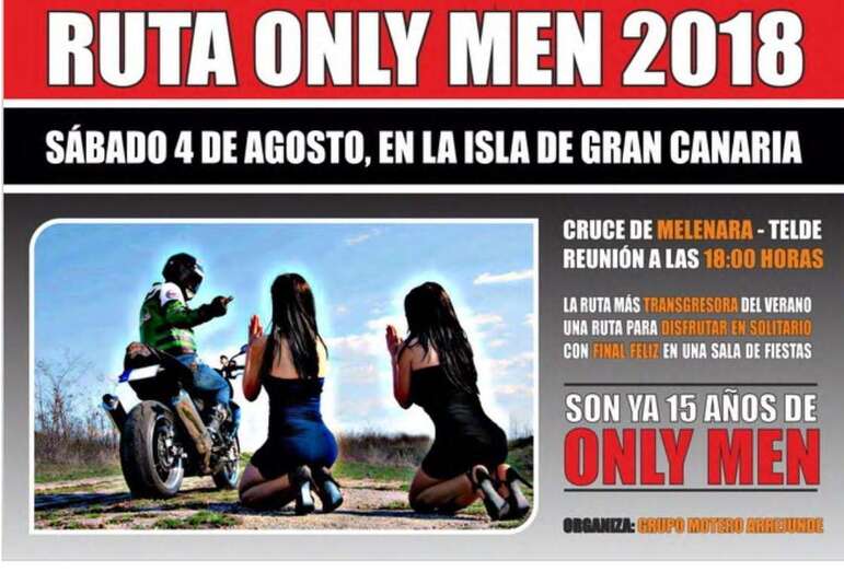 Imagen del cartel de la polémica ruta en moto (Foto TA)